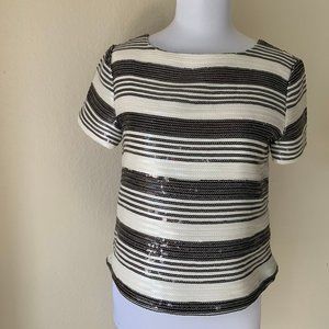 NWT Cupcakes and Cashmere Black White Sequin Top